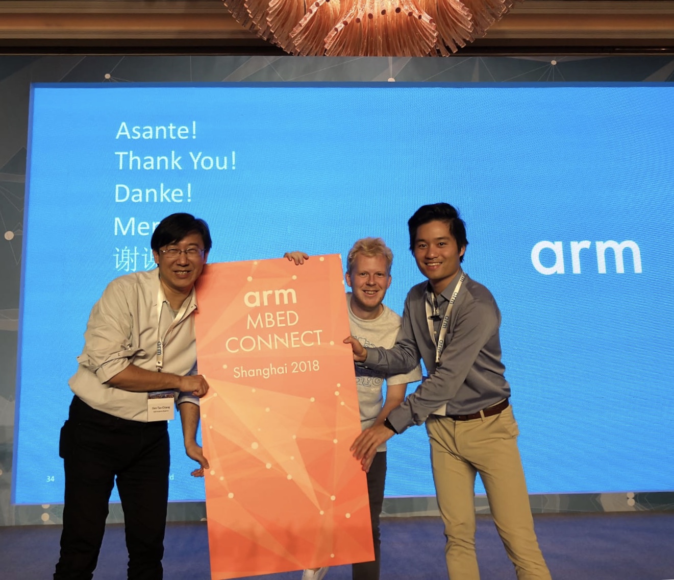 Gen-Tao Chiang, Jan Jongboom and Neil Tan at Mbed Connect China