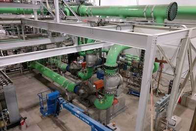 Pipes running the snowmelt system